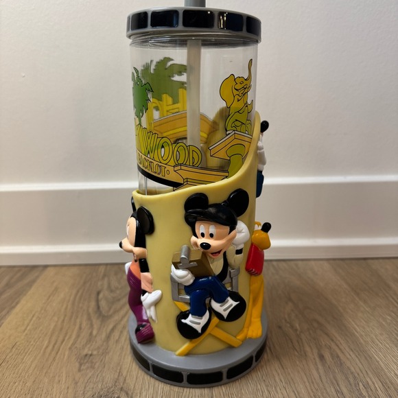 Vintage Disney Hollywood Pictures Backlot Tumbler Cup w/ Straw Mickey Mouse - Picture 5 of 8